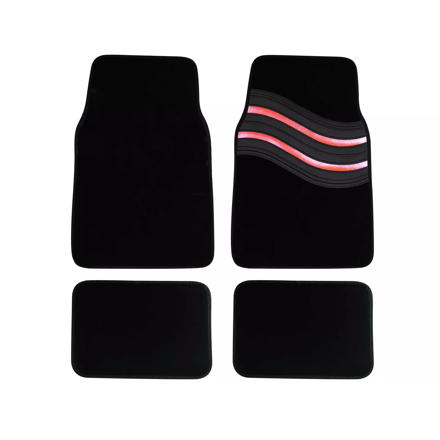 Streetwize Wave Carpet Car Mats - Red
